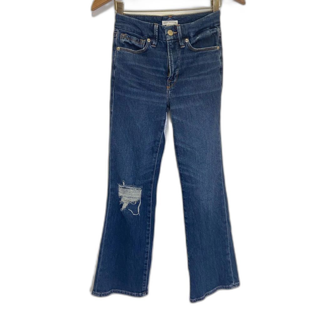Good American - Women's size 00/24 Dark Wash Boho Bootcut Jeans #GLCMB336T